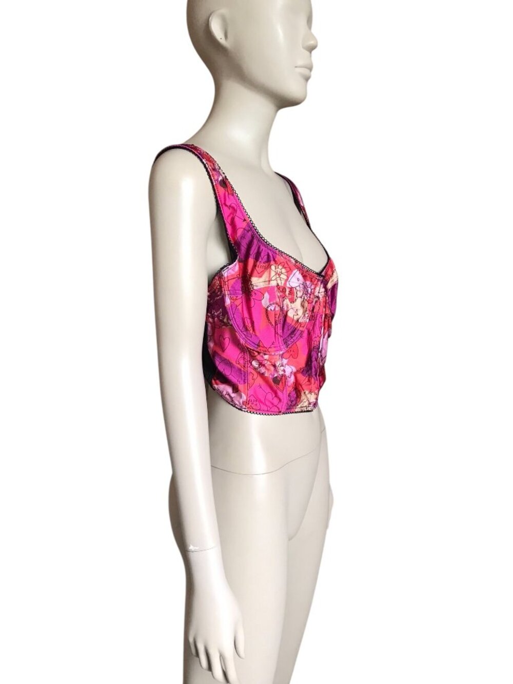 UO Out From Under Pink, Purple and Black Crop Top - Picture 3 of 5